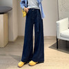调性十足！2025新款A型宽腿裤同色腰带休闲九分宽松牛仔裤遮肉奶奶裤！ 商品缩略图0