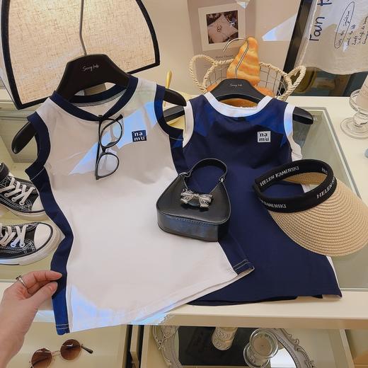 【秒杀】巴鲁熊女童连衣裙夏装新款纯棉拼色背心裙中长款女宝宝直筒裙无袖T恤裙80-150 商品图6