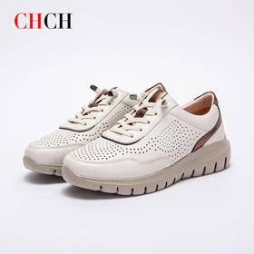 CHCH平衡鞋2025夏季新品真牛皮镂空运动休闲女鞋CO1B5412