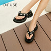 Dfuse迪芙斯2025夏季新款百搭休闲凉拖花钻扣厚底百搭人字拖鞋女鞋DFD2110111 商品缩略图3