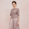 QB805斯尔丽2025夏季新款喜妈妈高级礼服法式蕾丝配大方精致绣珠连衣裙 商品缩略图4