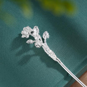 子佩集S990银【莲香妙凝】发簪【CA0011-2】纯银莲花荷花2504