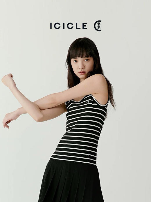 【有货 拍下改价】  IC之禾宽条 超复古撞色条纹 棉弹罗纹背心 商品图2