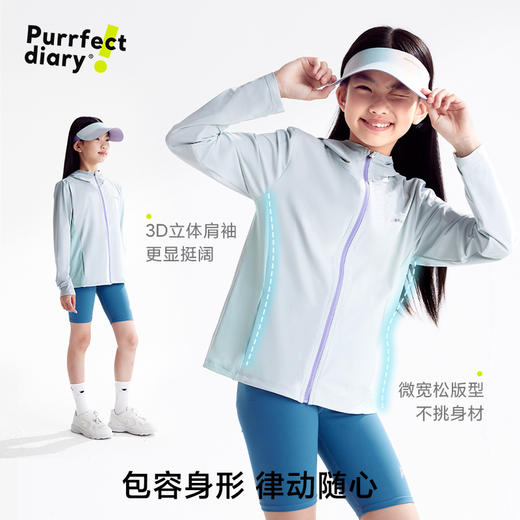 fx-【冰皮5代】咕噜日记凉感皮肤衣女童原纱防晒衣夏季防紫外线外套PXW2519 商品图4