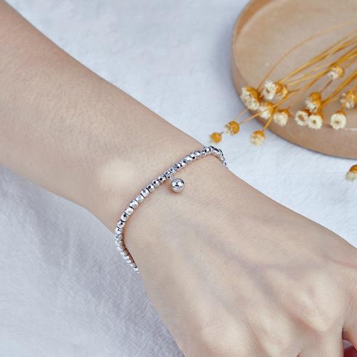 【限时8.8折】【线上铂金馆】PT950 #有求必应 【国际铂金协会】铂金“有求必应”蹦迪珠调节手链（内里为铂金链）(BSL00006)预售产品下单后不退款不退货不换货不补差价) 商品图2