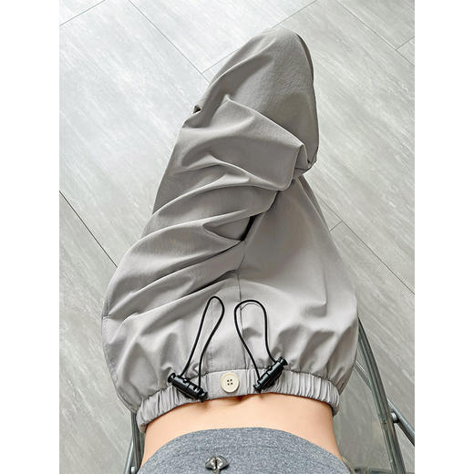 夏季新款女高腰宽松垂感酷飒风休闲运动阔腿裤美式速干工装裤 商品图4