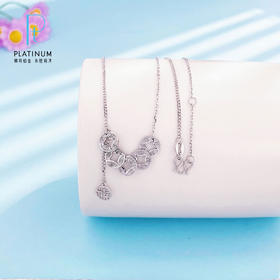 【限时8.8折】【线上铂金馆】PT950 #招财纳福 #复古风 【国际铂金协会】铂金实心招财铜钱造型金币五帝币圆满福牌流苏调节套链(BTL00273)预售产品下单后不退款不退货不换货不补差价)