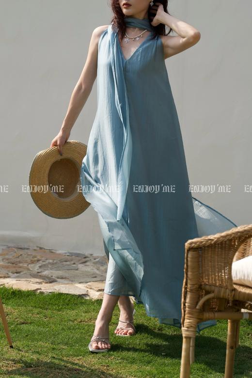 【门店同款】ENJOY夏季“后花园”V领飘带长裙 162546188 商品图5