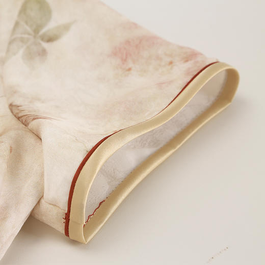 QF822斯尔丽25新款改良式旗袍提花加印花下摆插片A型显瘦浪漫连衣裙 商品图8