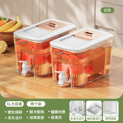 【带龙头大容量冰箱冷水壶】水果茶凉水壶 家用厨房装饮料桶 冰水杯果汁 商品图7