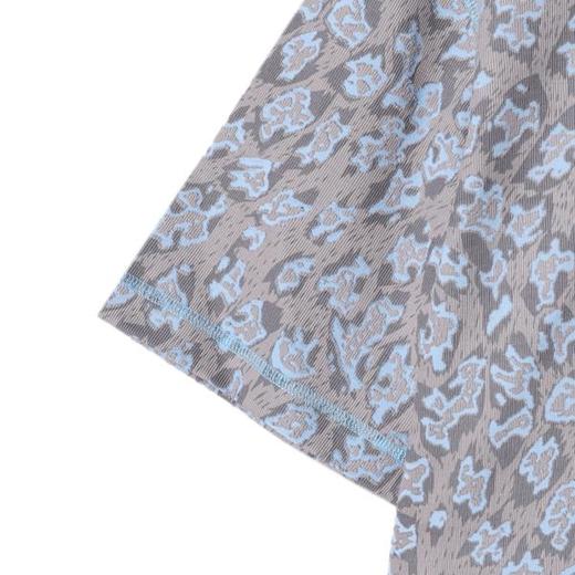 T3300夏季高级感新款美式抽象撞色割破圆领短袖T恤百搭潮流套头上衣 商品图4