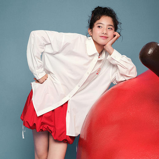 笛莎Deesha青少年女童衬衫2025夏季女童长袖衬衫 商品图3