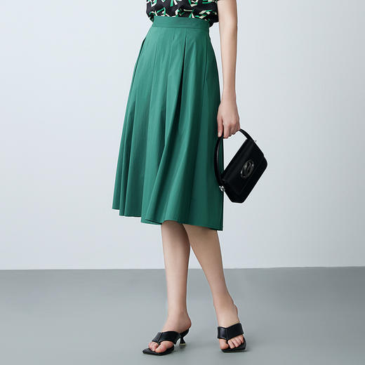 EITIE爱特爱夏季新款精致百褶松紧腰通勤显瘦半身裙7806511 商品图2