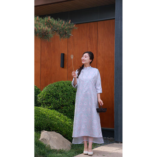 【抖音专属】拼接吊带裙（23718219-暮山紫-结缘款） 商品图1