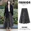 黑色碎花半身裙女夏2025新款高腰显瘦a字半裙小个子蛋糕长裙 商品缩略图1