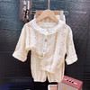 【满印图案家居服套装~】夏季纱布睡衣 儿童纯棉a类 纱布家居服套装 女童薄款花边开衫两件套-QQ 商品缩略图1