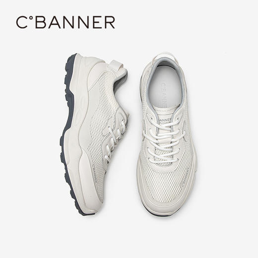 千百度男鞋轻便时尚休闲鞋网面透气舒适运动跑步鞋A25110171 商品图4