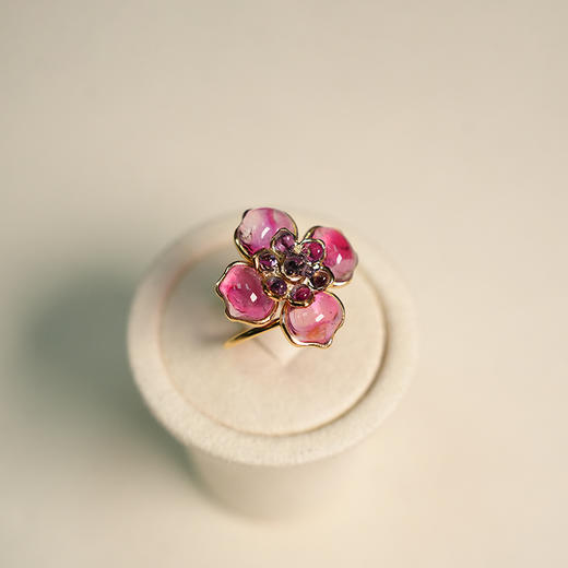 北京仓｜Gripoix Paris-Small Poppy-粉色 虞美人 戒指 ［法国设计师］ 商品图0
