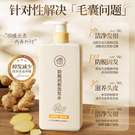 【分销】【下单送同款洗发水30ml*1+发膜10g*5】儒意防脱固根洗发水 500ml大容量 科学防脱发 强韧发根减少断发 控油去屑止痒 温和修护头皮 商品图1