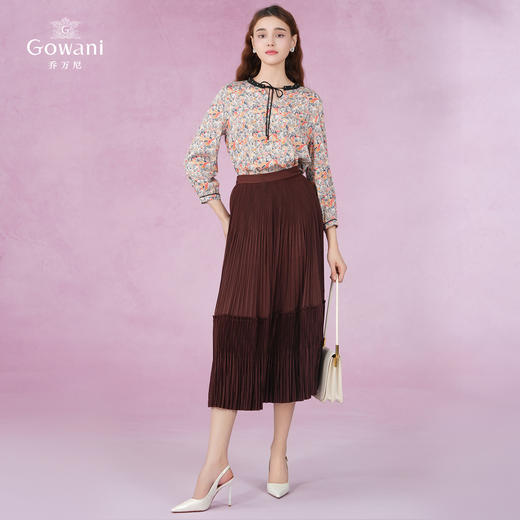 乔万尼夏季新款真丝衬衫清新减龄系带衬衣EI2C733 商品图2