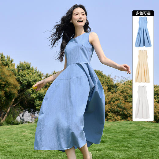 【限时秒杀】法式浪漫简约大气背心花苞裙女夏季收腰无袖连衣裙V0051076 商品图0