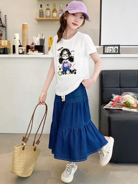 2件39.9元 【100%棉】男童女童 （大图-紫衣眼镜女孩）哪吒印花T短袖2025-喜出