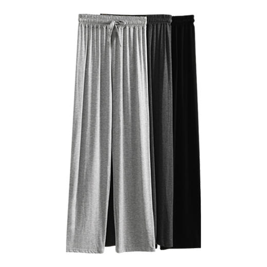 灰色莫代尔阔腿裤 夏季薄款女高腰垂感宽松直筒休闲冰丝防蚊防晒裤 商品图4