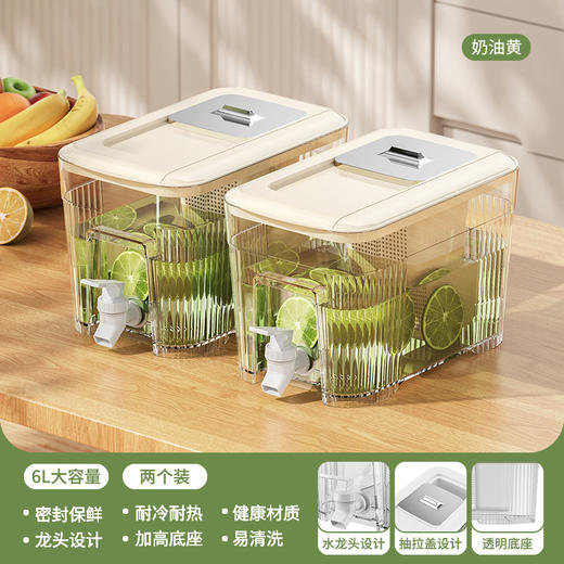 【带龙头大容量冰箱冷水壶】水果茶凉水壶 家用厨房装饮料桶 冰水杯果汁 商品图8