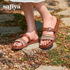 预售7天|Safiya/索菲娅2025民族风编织轻便休闲方头平底高级感一字拖SFD2110365 商品缩略图0