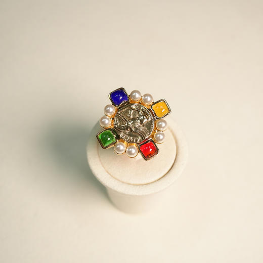 订购5个月到｜Gripoix Paris-Byzantine-拜占庭 图章 戒指［法国设计师］ 商品图0