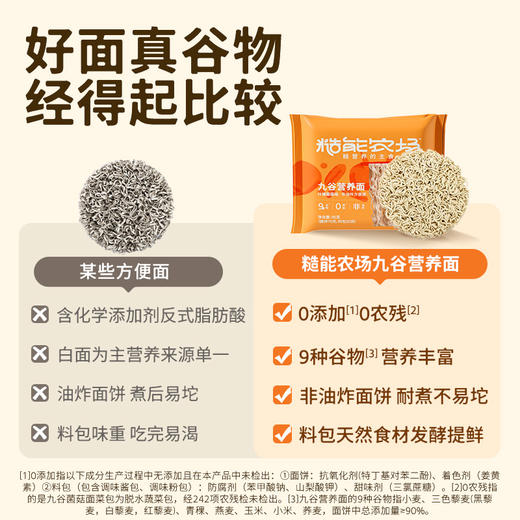 糙能农场 九谷营养面（什锦菌菇味）95g*6多规格 商品图4