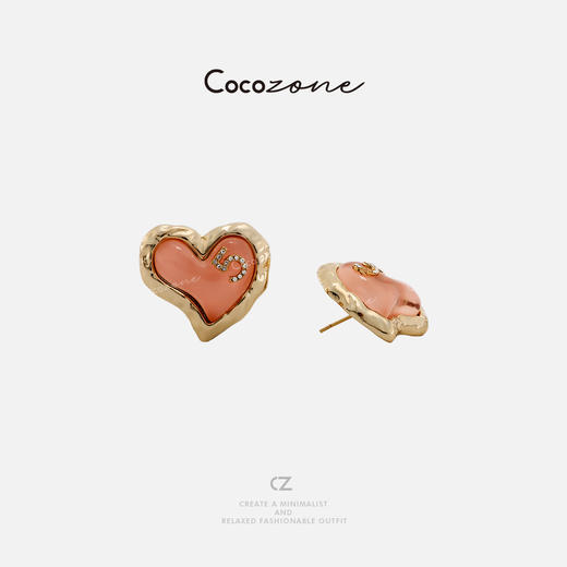 COCO ZONE 设计感轻奢时尚小众爱心耳钉CD2A0805 商品图0
