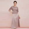 QB805斯尔丽2025夏季新款喜妈妈高级礼服法式蕾丝配大方精致绣珠连衣裙 商品缩略图0