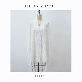 E-“定制”——静奢风 ——都市摩登——风尚之选—— 米白柔纱披肩 2405036