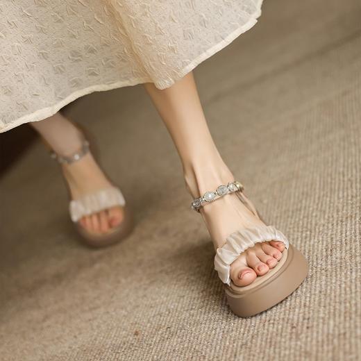 仙女风厚底一字带凉鞋女夏季2025新款休闲百搭5.5CM 商品图3