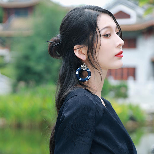 蓝笙扎染耳环 | 手工制作 | 实物很美 | 现货 商品图1