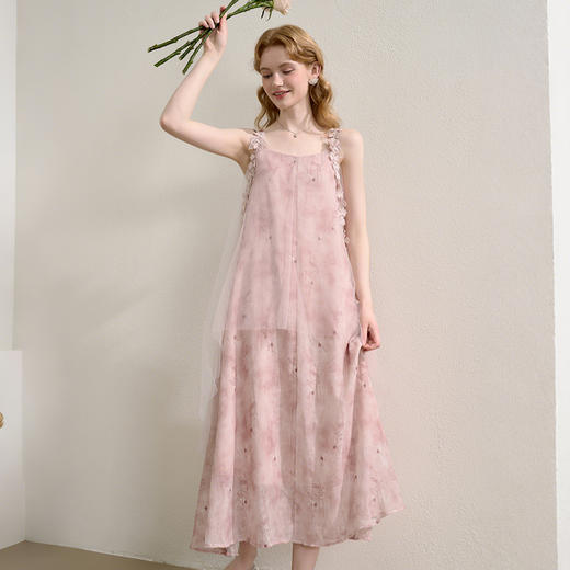 西遇吊带薄纱连衣裙女新款海边度假风仙女花边沙滩裙D0050477/V0050703/K0050852 商品图0