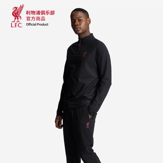 【官网同款】利物浦俱乐部 | 黑色暗纹半拉链插肩长袖袖口拇指洞上衣伊斯坦布尔 商品图2