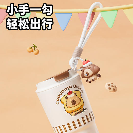 可爱卡皮巴拉保温保冷杯女生高颜值咖啡杯304不锈钢外出携带水杯子2025新款 商品图1