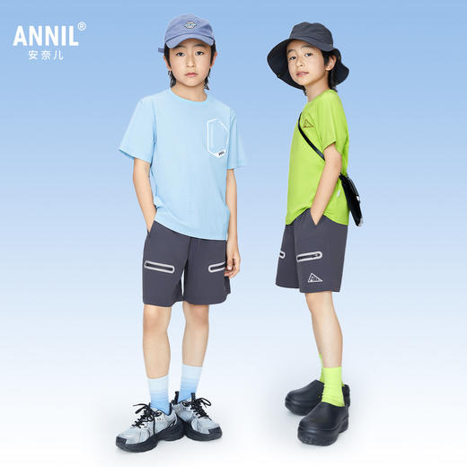 男童弹力运动裤针织中裤裤子新款安奈儿童装实体店同款AB426657 商品图1