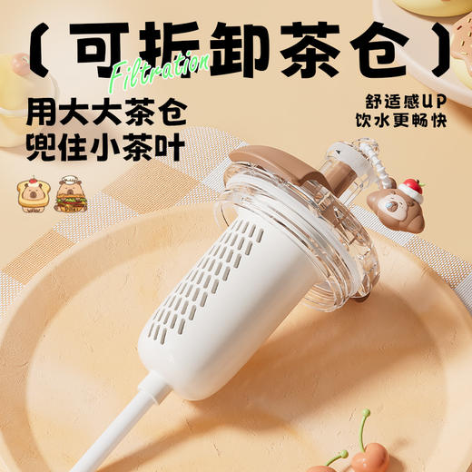 可爱卡皮巴拉双饮保温杯女生高颜值316咖啡杯外出携带水杯子2025新款 商品图4