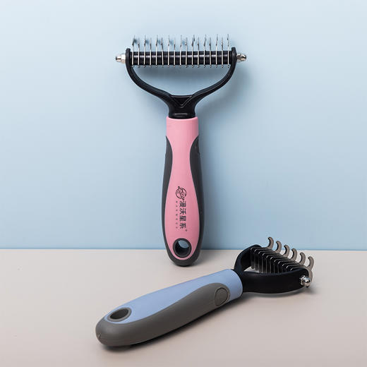 漫沃星系宠物双面开结梳MC-S303蓝色（小号） 商品图2