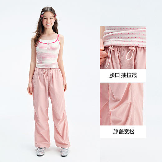 笛莎Deesha青少年女童裤子2025夏季女童伞兵裤 商品图2