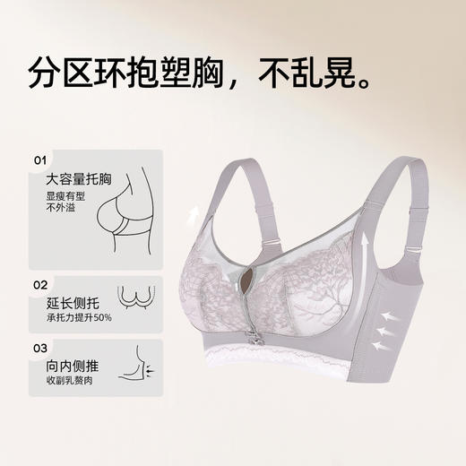 【大胸显小BC杯】熳洁儿 调整型文胸提拉侧收防下垂收副乳半抹胸内衣24761513 商品图2