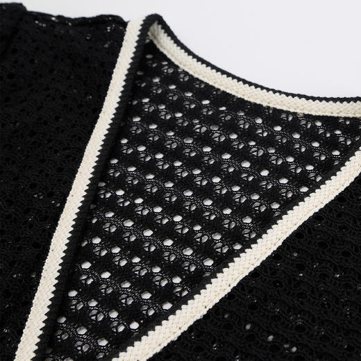 QF101斯尔丽2025夏季新款蕾丝外搭披肩小衫撞色边宽松百搭开衫空调衫 商品图6