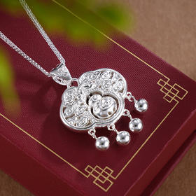 子佩集S990银【祥云赐福】套链【CMSTL004】纯银花丝锁葫芦可转动项链2504