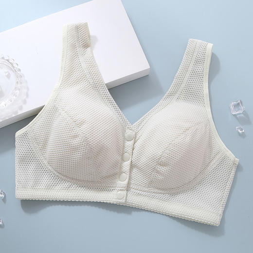 【49元2件任选】【YW】无忧购“爱的献礼”夏季中老年妈妈内衣文胸蜂窝薄款前扣背心82063 商品图8