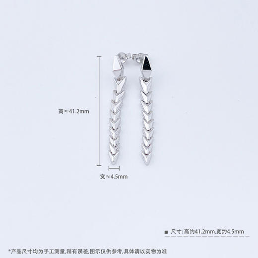 【限时8.8折】【线上铂金馆】PT950 #蛇思妙想 【国际铂金协会】铂金蛇思妙想蛇骨生肖蛇年灵蛇流苏耳吊(BES00179)预售产品下单后不退款不退货不换货不补差价) 商品图3