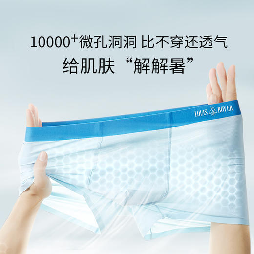 【超值3条装】法国利蜂/LOUIS ROYER “冰氧”小空调洞洞裤男士内裤 透气舒适 轻薄凉爽 3条装 商品图1