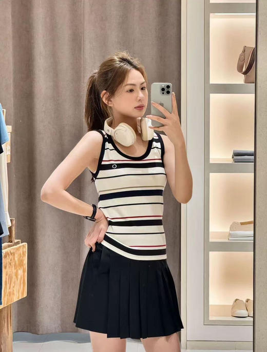 【有货 拍下改价】  IC之禾宽条 超复古撞色条纹 棉弹罗纹背心 商品图3